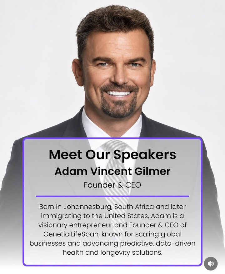 Adam Vincent Gilmer, Genetic LifeSpan Premiere speaker