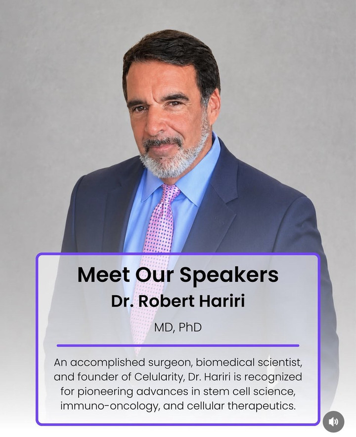 Dr. Robert Hariri, Genetic LifeSpan Premiere speaker